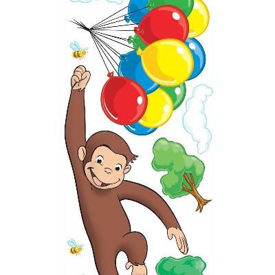 Roommates Curious George Peel & Stick Giant Wall Decal  Brown