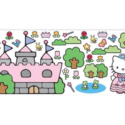 York Wallcovering Hello Kitty Princess Castle Giant Wall Decal Pink