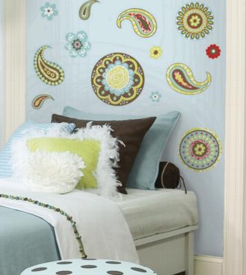 York Wallcovering Paisley Peel & Stick Wall Decals Multi