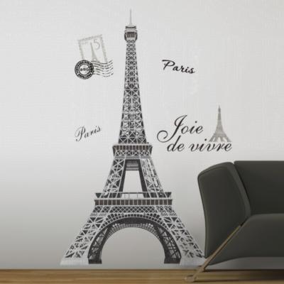 Roommates Eiffel Tower Peel & Stick Giant Wall Decal Black