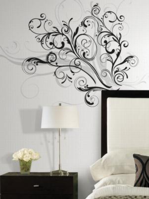 Roommates Forever Twined Peel & Stick Giant Wall Decal Black