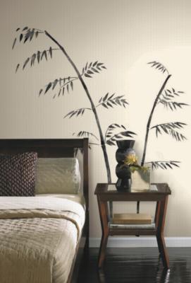 York Wallcovering Painted Bamboo Peel & Stick Giant Wall Decal Black