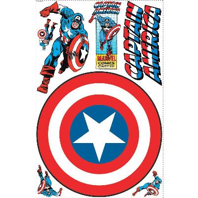 York Wallcovering Captain America - Vintage Shield Peel & Stick Giant Wall Decal Multi