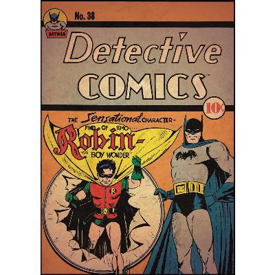 York Wallcovering Comic Book Cover - Batman w/Robin Peel & Stick Comic Cover Multi