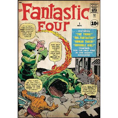 York Wallcovering Comic Book Cover - Fantastic Four Peel & Stick Comic Cover Multi