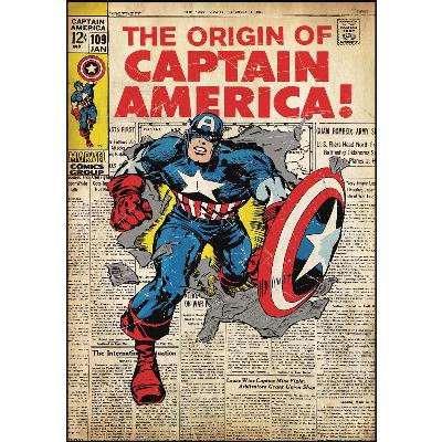 York Wallcovering Comic Book Cover - Captain America Peel & Stick Comic Cover Multi