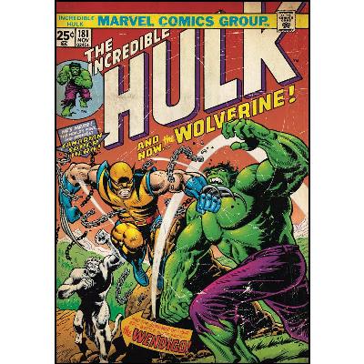 York Wallcovering Comic Book Cover - Hulk w/Wolverine Peel & Stick Comic Book Cover Multi