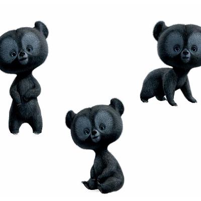 York Wallcovering Brave - 3 Brother Bear Peel & Stick Giant Wall Decals Black