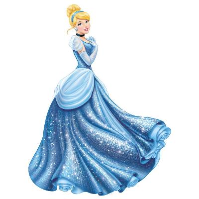 Roommates Disney Princess - Cinderella Glamour Peel & Stick Giant Wall Decal Blue