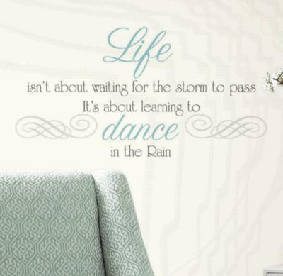 York Wallcovering Dance in the Rain Quote Peel & Stick Wall Decals Grey