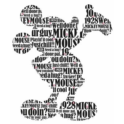 York Wallcovering Mickey & Friends - Typography Mickey Mouse Peel & Stick Giant Wall Decals Black