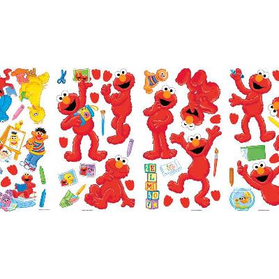 York Wallcovering Sesame Street - Elmo-Centric Peel & Stick Wall Decals Red