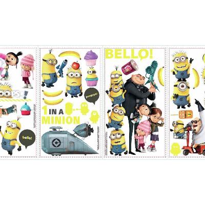 Roommates Despicable Me 2 Peel and Stick Wall Decals Yellow/Blue