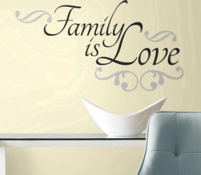 Roommates Family is Love Peel & Stick Wall Decals Black