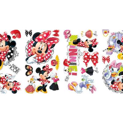 York Wallcovering Mickey & Friends - Minnie Loves to Shop Peel & Stick Wall Decals Red