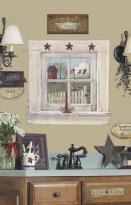 York Wallcovering Outhouse Window and Signs Peel & Stick Giant Wall Decal White