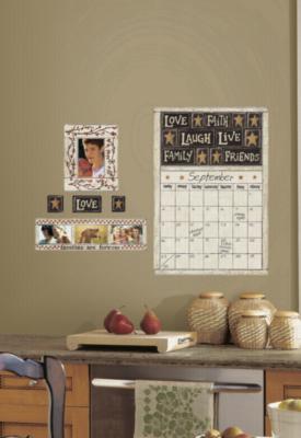 York Wallcovering Family and Friends Peel & Stick Dry Erase Calendar Tan