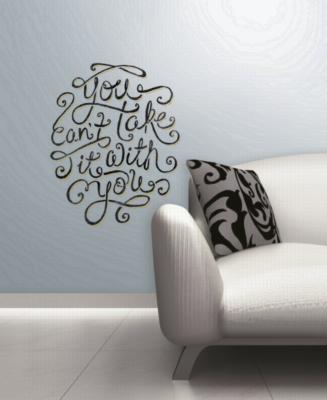 York Wallcovering 55 Hi s - You Can t Take It With You Peel & Stick Giant Wall Decals Black