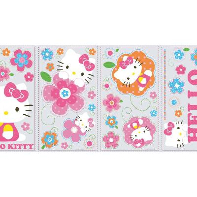 York Wallcovering Hello Kitty - Floral Boutique Peel & Stick Wall Decals Pink