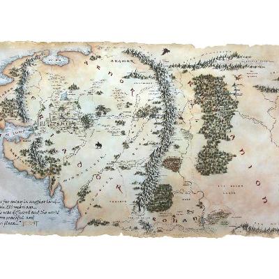 York Wallcovering The Hobbit Middle Earth Map Peel & Stick Giant Wall Decals Tan