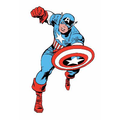 York Wallcovering Marvel Classic Captain America Peel and Stick Giant Wall Decals Multi