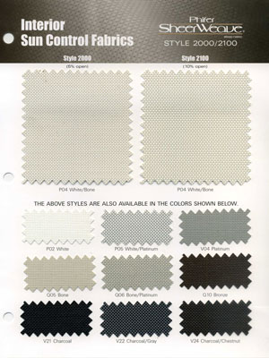 Phifer Sheerweave Phifer SheerWeave Style 2100 Sample Card 