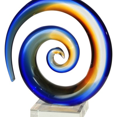 Dale Tiffany Mystification Handcrafted Art Glass Sculpture Clear
