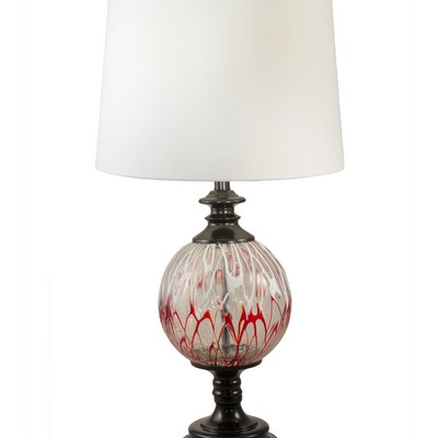 Dale Tiffany Halen Globe Painted Crystal Table Lamp Ebony Black