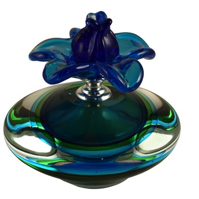 Dale Tiffany Blue Farrah Art Glass Perfume Bottle Not Applicable