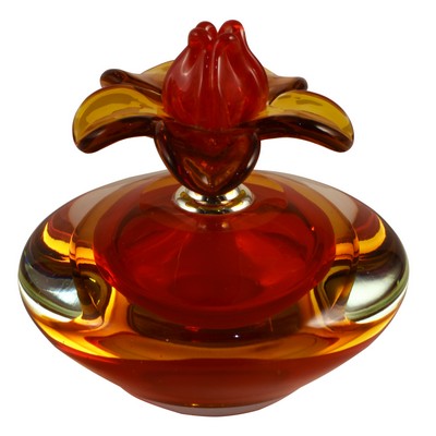 Dale Tiffany Red Farrah Art Glass Perfume Bottle Not Applicable