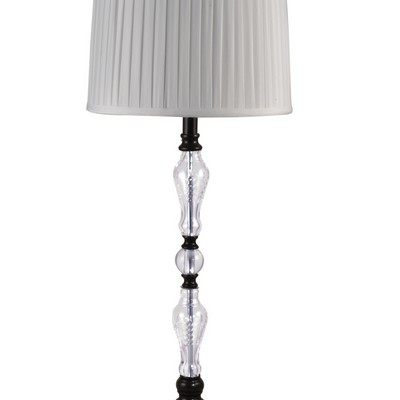 Dale Tiffany Theola 24% Lead Hand Cut Crystal Table Lamp Ebony Black