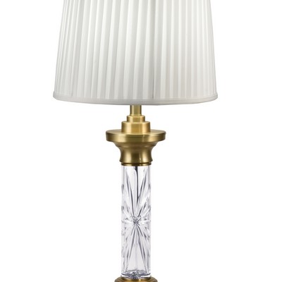 Dale Tiffany Ailin 24% Lead Hand Cut Crystal Table Lamp Antique Brass