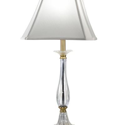 Dale Tiffany Tapani 24% Lead Hand Cut Crystal Table Lamp Antique Brass