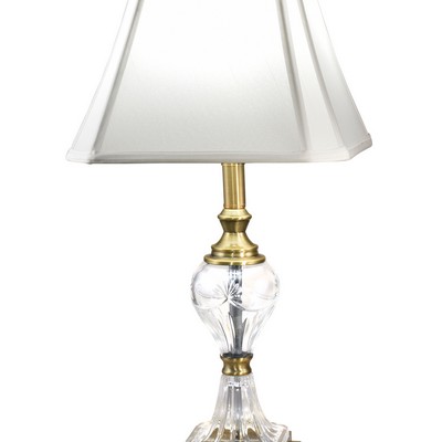 Dale Tiffany Arie 24% Lead Hand Cut Crystal Table Lamp Antique Brass