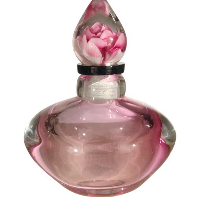 Dale Tiffany Pink Rose Large Art Glass Perfume Bottle Not Applicable