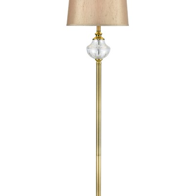 Dale Tiffany Walker 24% Lead Hand Cut Crystal Floor Lamp Golden Antique Brass