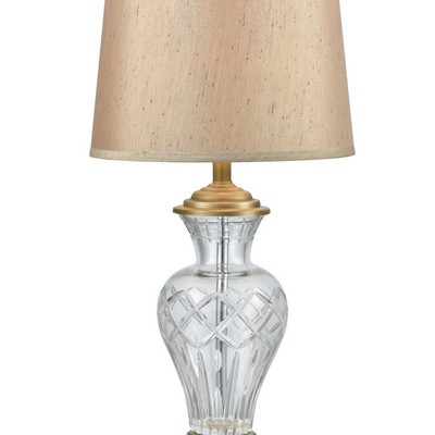 Dale Tiffany Ridgewood 24% Lead Hand Cut Crystal Table Lamp Golden Antique Brass