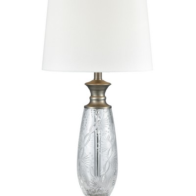 Dale Tiffany Impressionable 24% Lead Hand Cut Crystal Table Lamp Antique Nickel