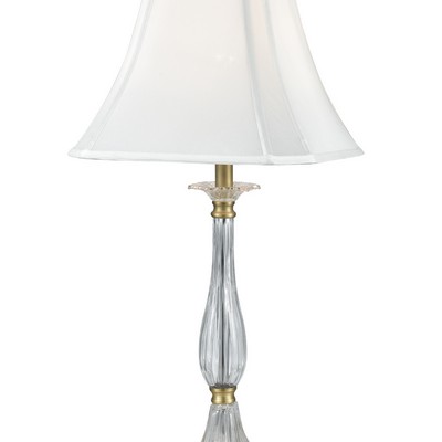 Dale Tiffany Spring Hill 24% Lead Hand Cut Crystal Table Lamp Golden Antique Brass