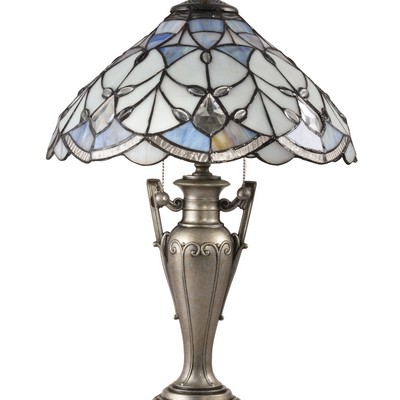 Dale Tiffany Peyton Jewel Tiffany Table Lamp Antique Golden Silver