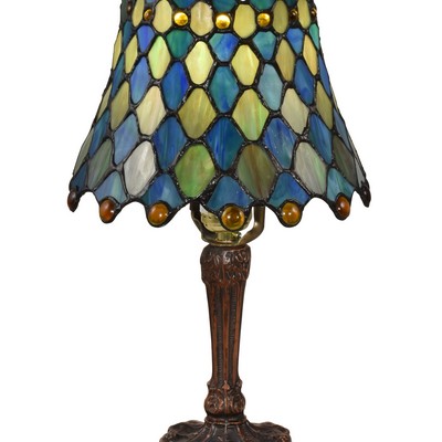 Dale Tiffany Maile Brass Tiffany Table Lamp Antique Bronze
