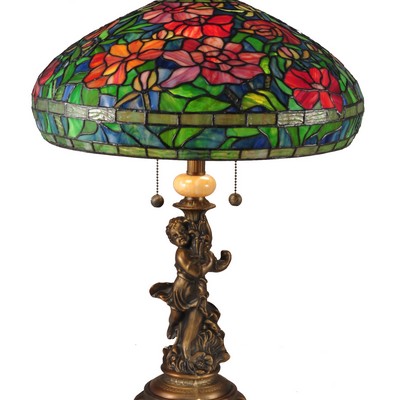 Dale Tiffany Rosemead Tiffany Table Lamp Antique Brass