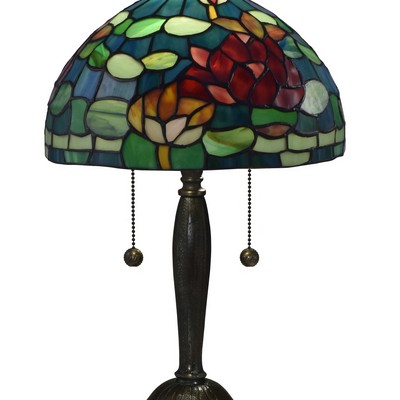 Dale Tiffany Jocelyn Rose Tiffany Table Lamp Antique Bronze/Verde