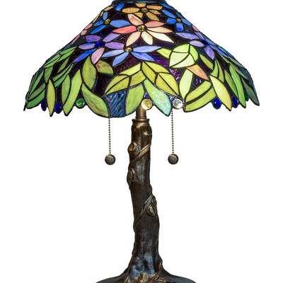 Dale Tiffany Floral Blossom Tiffany Table Lamp Antique Bronze