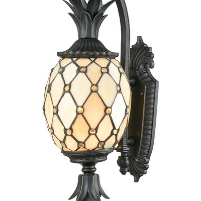 Dale Tiffany Essex Outdoor Tiffany Wall Sconce Golden Black
