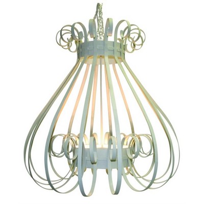 Dr  Livingstone Iron Birdcage Style Chandelier White