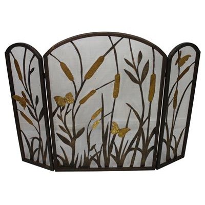 Dr  Livingstone CATTAIL AND BUTTERFLY FIRE SCREEN Mutli