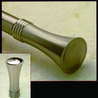 Novel Curtain Rods Concave Steel Finial Silver