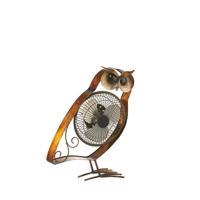 Deco Breeze USB Fan - Owl Brown, Golden