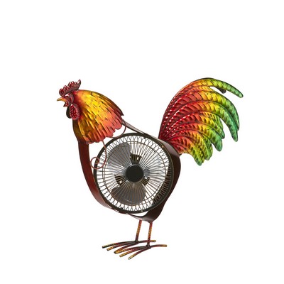 Deco Breeze USB Fan - Rooster Red, Yellow, Green